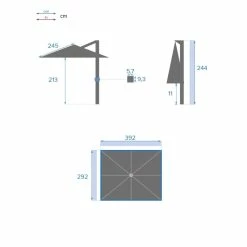 Parasol Déporté Rectangulaire Soly Honey Et Noisette Hespéride -Ledepot Soldes Magasin parasol deporte rectangulaire soly honey noisette hesperide 6