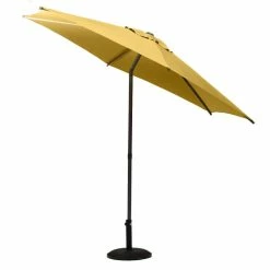 Parasol Droit Rond 2,7m Soya Jaune Moutarde Hespéride -Ledepot Soldes Magasin parasol droit rond 27m soya jaune moutarde hesperide 2