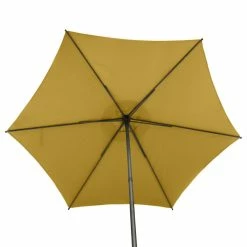 Parasol Droit Rond 2,7m Soya Jaune Moutarde Hespéride -Ledepot Soldes Magasin parasol droit rond 27m soya jaune moutarde hesperide 4
