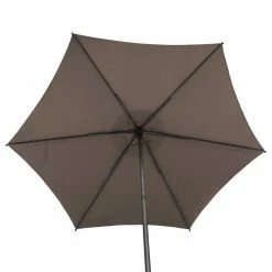 Parasol Droit Rond 2,7m Soya Taupe Hespéride -Ledepot Soldes Magasin parasol droit rond 27m soya taupe hesperide 4
