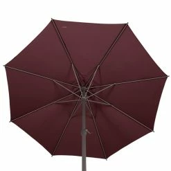 Parasol Mat Central Rond 3m Loompa Bordeaux Hespéride -Ledepot Soldes Magasin parasol mat central rond 3m loompa bordeaux hesperide 3