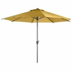 Parasol Mat Central Rond 3m Loompa Moutarde Hespéride -Ledepot Soldes Magasin parasol mat central rond 3m loompa moutarde hesperide 1