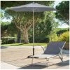 Parasol Rond 2,3m Anzio Ardoise Hespéride -Ledepot Soldes Magasin parasol rond anzio hesperide ardoise