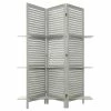 Paravent Bois 3 étagères Gris Atmosphera -Ledepot Soldes Magasin paravent bois 3 etageres gris atmosphera