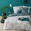 Parure De Lit Jungle Blanc/bleu Canard 240x220 Atmosphera -Ledepot Soldes Magasin parure de lit jungle blanc bleu canard 240x220 atmosphera