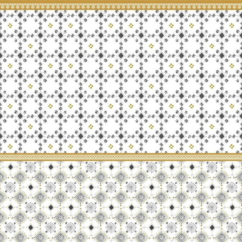 Parure De Lit Mosaique Blanc/gris/jaune 240x220 Atmosphera 6 Parure De Lit Mosaique Blanc/gris/jaune 240x220 Atmosphera – Image 4