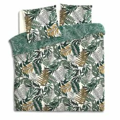 Parure De Lit Tropik Vert/blanc/moutarde 240x220 Atmosphera -Ledepot Soldes Magasin parure de lit tropik vertblancmoutarde 240x220 atmosphera 1