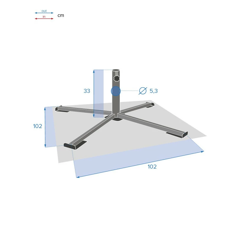 Pied De Parasol Pliant Grand Modèle Anthracite Hespéride 7 Pied De Parasol Pliant Grand Modèle Anthracite Hespéride – Image 5