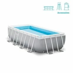 Piscine Tubulaire Prism Rectangulaire 4.88 X 2.44 X 1.07m Intex + Accessoires -Ledepot Soldes Magasin piscine tubulaire prism rectangulaire 488 x 244 x 107m intex accessoires 1