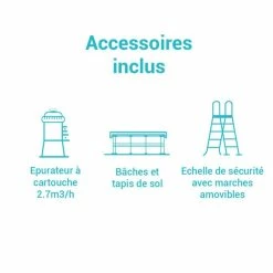 Piscine Tubulaire Prism Rectangulaire 4.88 X 2.44 X 1.07m Intex + Accessoires -Ledepot Soldes Magasin piscine tubulaire prism rectangulaire 488 x 244 x 107m intex accessoires 3