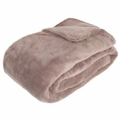 ATMOSPHERA Plaid Grand Modèle Microfibre 180x230 Cm Taupe