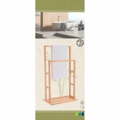 Porte Serviettes Bambou 2 Barres -Ledepot Soldes Magasin porte serviettes bambou 2 barres 1 1