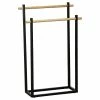 Porte Serviettes Métal Noir 2 Barres Bambou -Ledepot Soldes Magasin porte serviettes metal noir 2 barres bambou