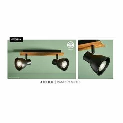 Rampe 2 Spots Atelier Métal Et Bois Ostaria -Ledepot Soldes Magasin rampe 2 spots atelier metal et bois ostaria 2