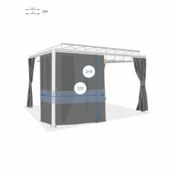 Rideaux Opaques Pour Tonnelle Belize 3,8x3m Hespéride -Ledepot Soldes Magasin rideaux opaques pour tonnelle belize 38x3m hesperide 3