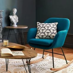 Rocking Chair Pera Bleu Canard Atmosphera -Ledepot Soldes Magasin rocking chair pera bleu canard atmosphera 1