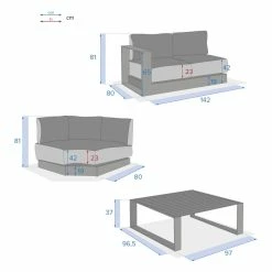 Salon D'angle 5 Places Allure Anthracite / Graphite Hespéride -Ledepot Soldes Magasin salon d angle 5 places allure anthracite graphite hesperide 3