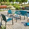 Salon De Jardin 4 Places Elyn Bleu Canard / Graphite Hespéride -Ledepot Soldes Magasin salon de jardin 4 places elyn bleu canard graphite hesperide