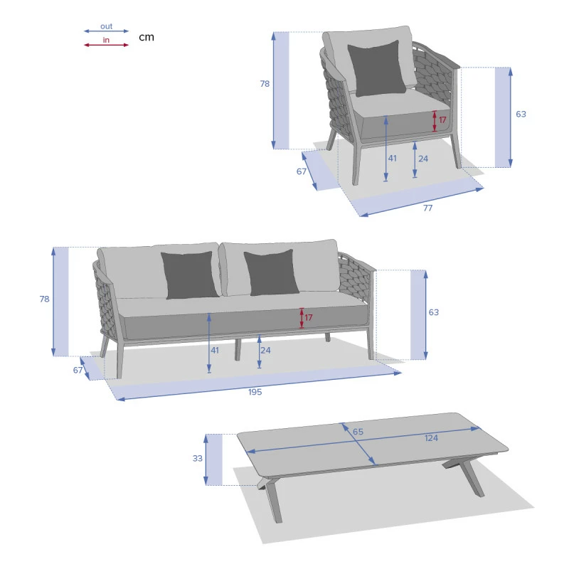 Salon De Jardin 5 Places Embruns Praline / Noisette Hespéride 5 Salon De Jardin 5 Places Embruns Praline / Noisette Hespéride – Image 3
