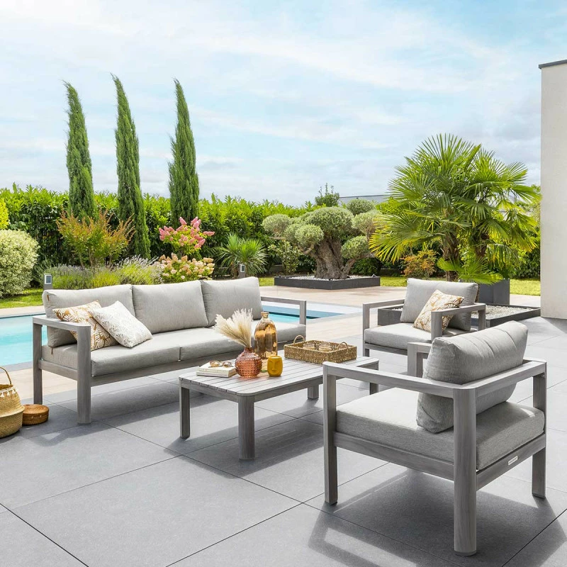 Salon De Jardin 5 Places Jauca Noisette / Gris Boisé Hespéride 3 Salon De Jardin 5 Places Jauca Noisette / Gris Boisé Hespéride