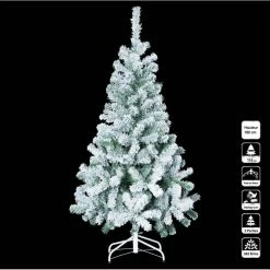 Sapin De Noël 180 Cm Vert Floqué Blanc