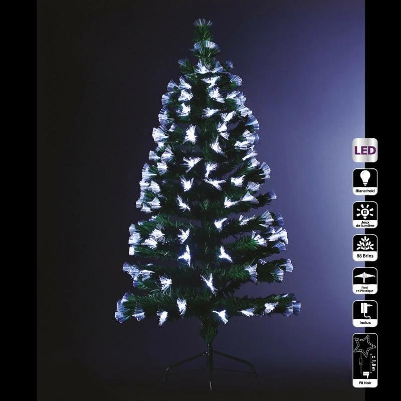 Sapin De Noël 90 Cm Vert Lumineux LED Blanc 3 Sapin De Noël 90 Cm Vert Lumineux LED Blanc