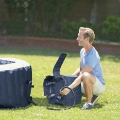 Spa Gonflable 6 Places Bulles Et Leds Blue Navy Intex -Ledepot Soldes Magasin spa gonflable bulles et leds 6 places blue navy intex 6