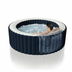 Spa Gonflable 6 Places Bulles Et Leds Blue Navy Intex -Ledepot Soldes Magasin spa gonflable bulles et leds 6 places blue navy intex 9