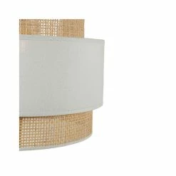 Suspension 3 Abat-jours Cannage Et Tissu Blanc Ostaria -Ledepot Soldes Magasin suspension 3 abat jours cannage et tissu blanc ostaria 4