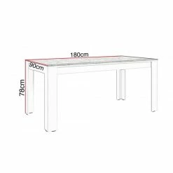 Table à Manger 180cm Blanc Et Gris Béton Gent -Ledepot Soldes Magasin table a manger 180cm blanc et gris beton gent 2