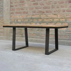 Table à Manger Bois Et Pieds Métal En U -Ledepot Soldes Magasin table a manger bois et pieds metal en u 3