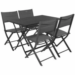 Table Alu Pliante Azua 4 Places Graphite Hespéride -Ledepot Soldes Magasin table aluminium azua 4 places graphite hesperide 3