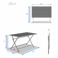 Table Alu Pliante Azua 4 Places Graphite Hespéride -Ledepot Soldes Magasin table aluminium azua 4 places graphite hesperide 4