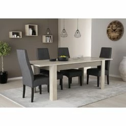 Demeyere Table Avec Rallonge 170/230x90cm Cannes -Ledepot Soldes Magasin table avec rallonge 170 230x90cm cannes chene champagne beton clair 5