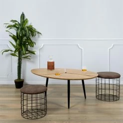 Table Basse Ovale Miller Pieds Métal -Ledepot Soldes Magasin table basse ovale miller pieds metal 2