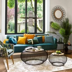 Table Basse X2 Métal Et Bois De Manguier Esther Atmosphera -Ledepot Soldes Magasin table basse x2 en metal et bois de manguier atmosphera 1