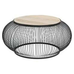 Table Basse X2 Métal Et Bois De Manguier Esther Atmosphera -Ledepot Soldes Magasin table basse x2 en metal et bois de manguier atmosphera 4