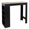 Table De Bar Avec étagères Et Plateau Bois 1 Table De Bar Avec étagères Et Plateau Bois -Ledepot Soldes Magasin table de bar avec etagere plateau bois