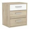 Demeyere Table De Chevet 3 Tiroirs Naturel Et Blanc Santorini