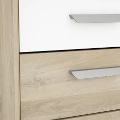 Demeyere Table De Chevet 3 Tiroirs Naturel Et Blanc Santorini -Ledepot Soldes Magasin table de chevet 3 tiroirs naturel et blanc santorini 2