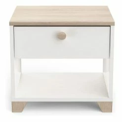 Demeyere Table De Chevet Izzy 1 Tiroir Blanc Et Bois -Ledepot Soldes Magasin table de chevet izzy 1 tiroir blanc bois 2