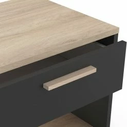 Demeyere Table De Chevet Izzy 1 Tiroir Noir Et Bois -Ledepot Soldes Magasin table de chevet izzy 1 tiroir noir et bois 2