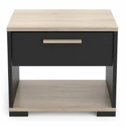 Demeyere Table De Chevet Izzy 1 Tiroir Noir Et Bois -Ledepot Soldes Magasin table de chevet izzy 1 tiroir noir et bois 3