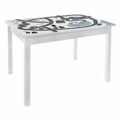Table Enfant Bois Blanc Circuit Voitures Atmosphera