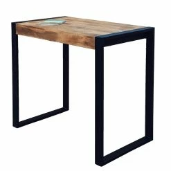 Table Haute Métal Et Bois De Manguier