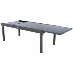 Table Rectangulaire Ext. Verre Piazza 12 P. Graphite Hespéride 11 Table Rectangulaire Ext. Verre Piazza 12 P. Graphite Hespéride -Ledepot Soldes Magasin table piazza extensible 12 personnes hesperide anthracite graphite 3