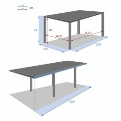 Table Rectangulaire Ext. Verre Piazza 12 P. Graphite Hespéride 13 Table Rectangulaire Ext. Verre Piazza 12 P. Graphite Hespéride -Ledepot Soldes Magasin table piazza extensible 12 personnes hesperide anthracite graphite 5