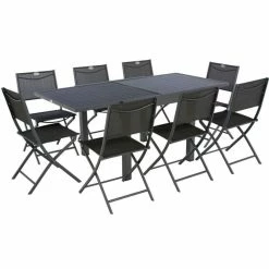 Table Rectangulaire Extensible Piazza 8 P. Graphite Hespéride -Ledepot Soldes Magasin table rectangulaire extensible piazza 8 personnes graphite hesperide 4