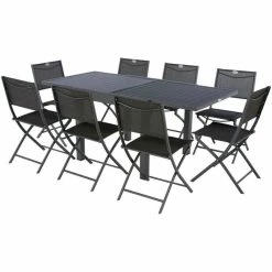 Table Rectangulaire Extensible Piazza 8 P. Graphite Hespéride -Ledepot Soldes Magasin table rectangulaire extensible piazza 8 personnes graphite hesperide 5
