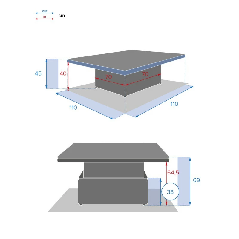 Table Relevable Moorea Terre Ombre Hespéride 8 Table Relevable Moorea Terre Ombre Hespéride – Image 6